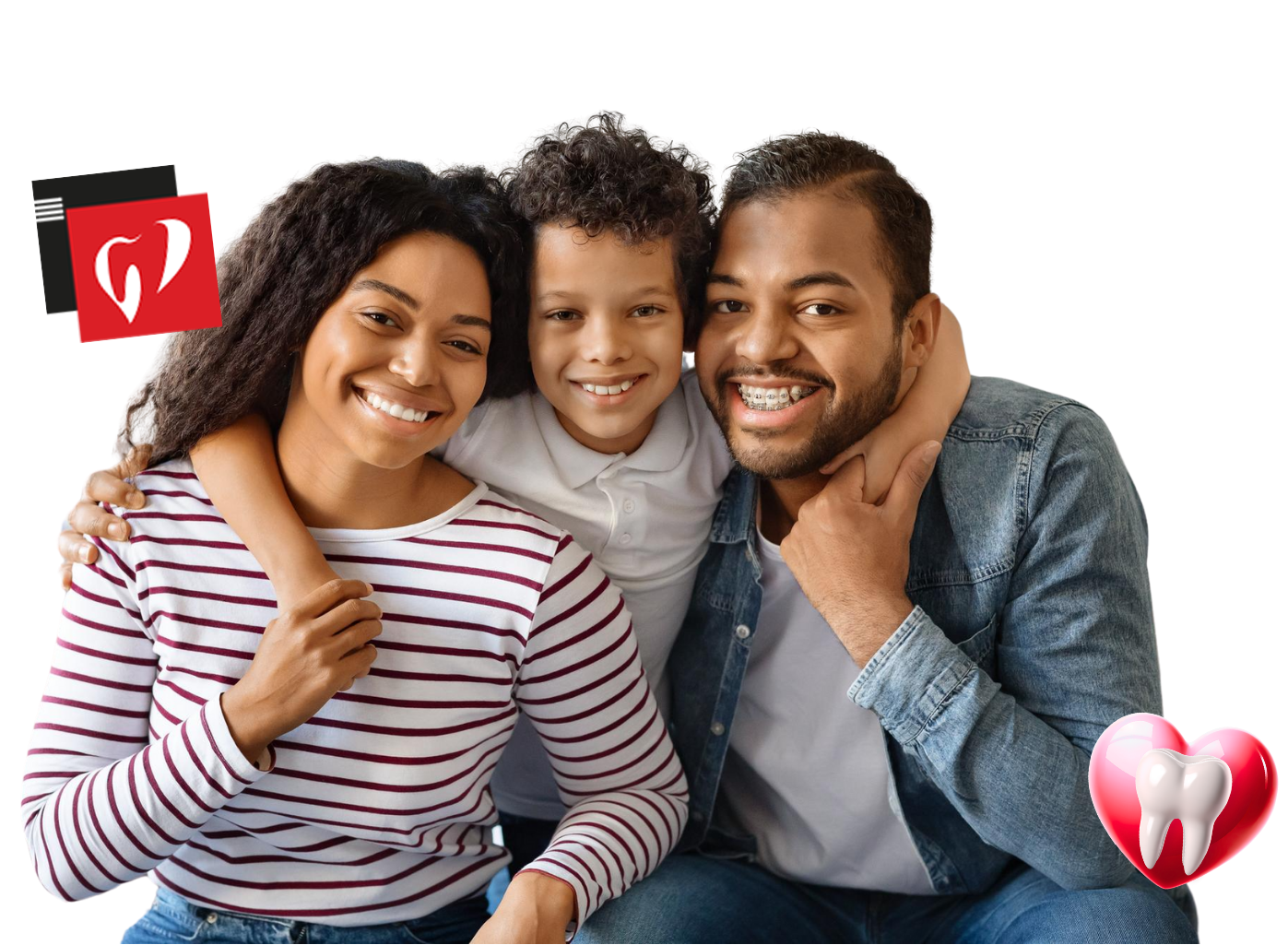 Foto de família que teve sucesso com tratamento.